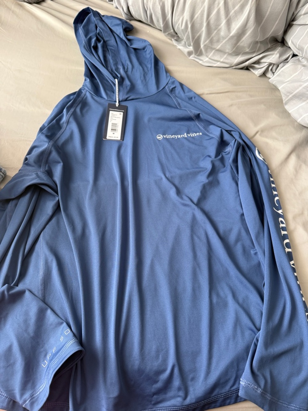 Vineyard Vines Slate Blue Hooded Sun Shirt